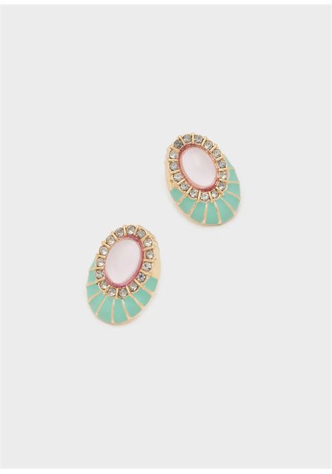 ORECCHINI LEON OVALI SMALTATI NALì | EMOR1626AZZURRI ROSA